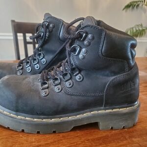 Dr. Martens Black Leather Boots, Steel Toe
